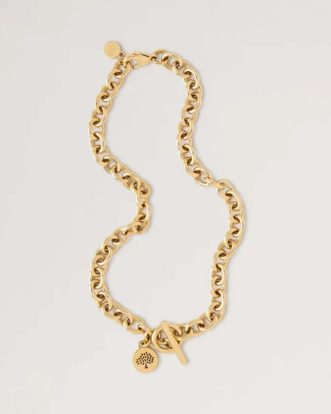 Lily Chain Necklace Gold Plated Stainless Steel Lily Chain Necklace Gold Plated Stainless Steel