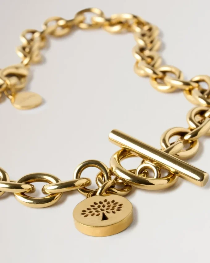 Lily Chain Necklace Gold Plated Stainless Steel Lily Chain Necklace Gold Plated Stainless Steel