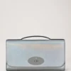 Lily Clutch Silver Iridescent Lizard Embossed Leather