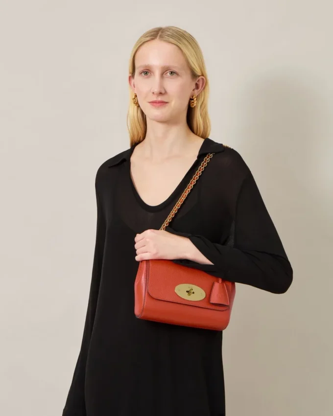 Lily Coral Orange Small Classic Grain Women