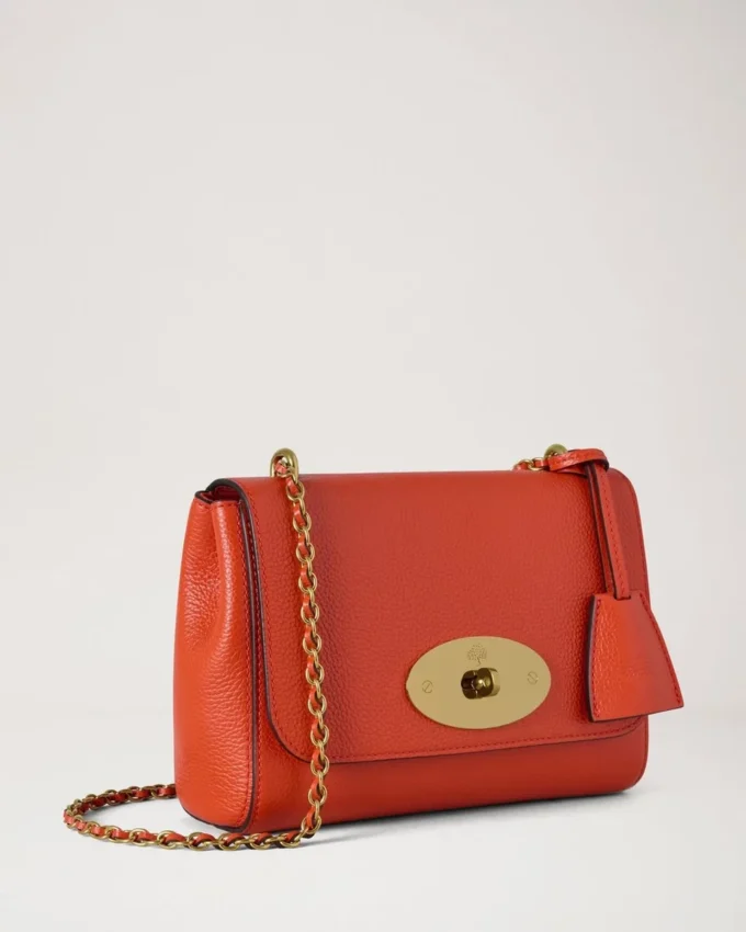 Lily Coral Orange Small Classic Grain Women