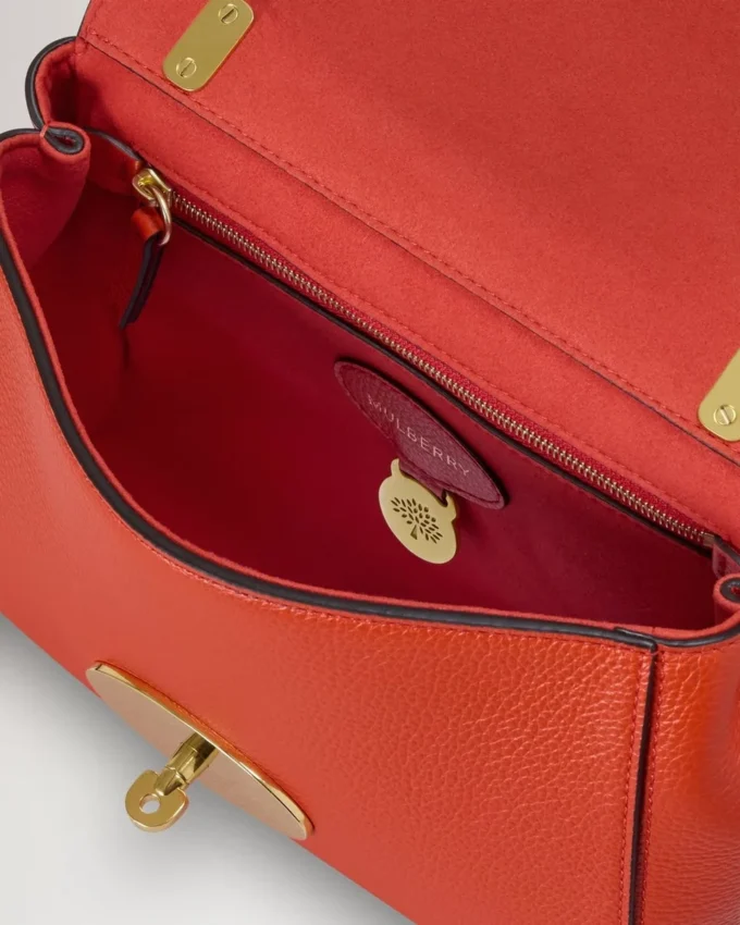 Lily Coral Orange Small Classic Grain Women