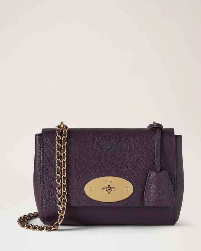 Lily Deep Aubergine Small Classic Grain Women