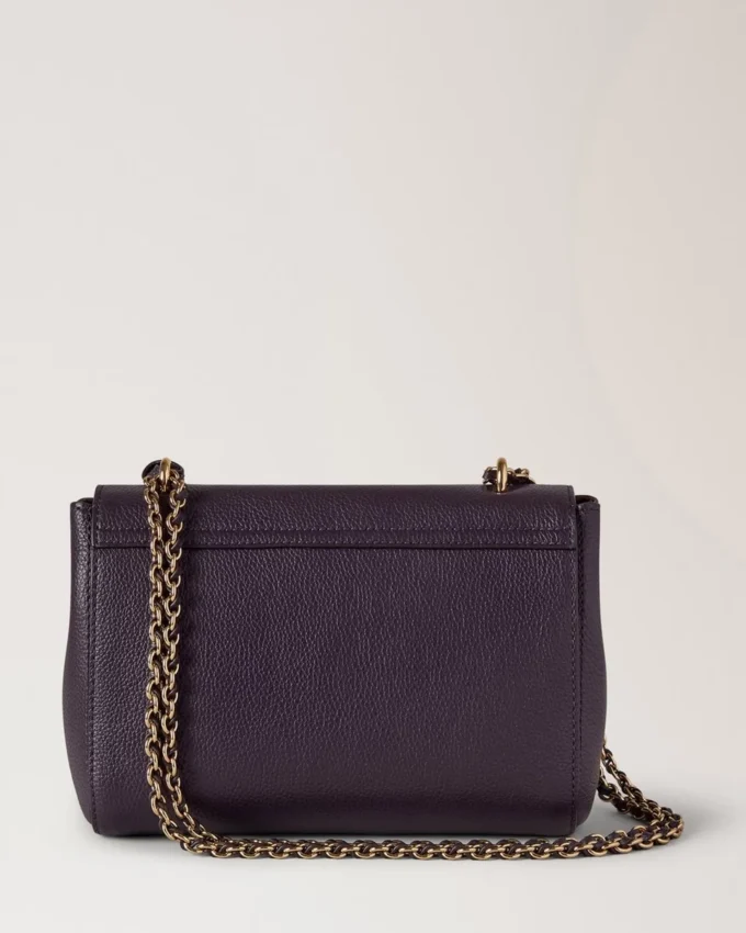 Lily Deep Aubergine Small Classic Grain Women