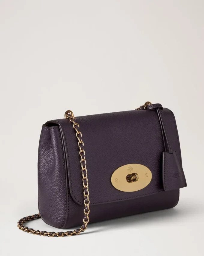 Lily Deep Aubergine Small Classic Grain Women