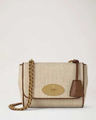 Lily Ecru & Bright Oak Raffia & Leather Trim Women