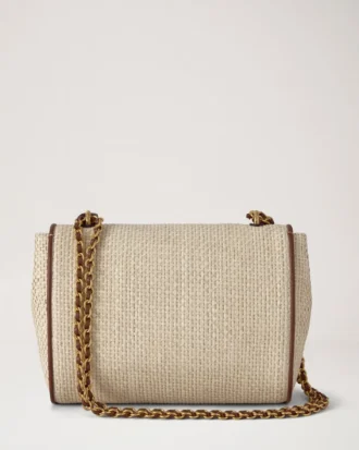 Lily Ecru & Bright Oak Raffia & Leather Trim Women