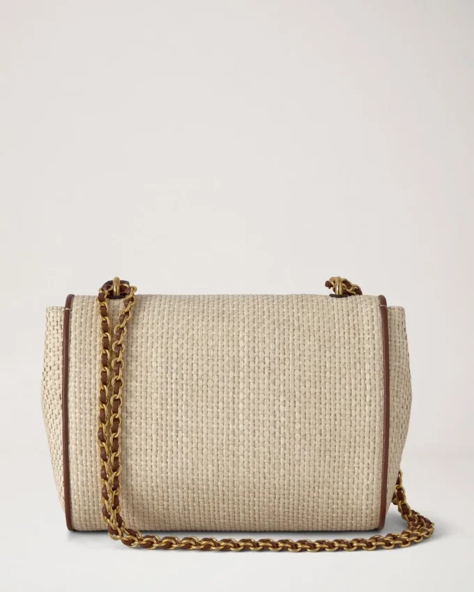 Lily Ecru & Bright Oak Raffia & Leather Trim Women