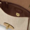 Lily Ecru & Bright Oak Raffia & Leather Trim Women