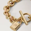 Lily Leather Chain Bracelet Small Crumpet Small Classic Grain & Plated Stainless Steel Lily Leather Chain Bracelet Small Crumpet Small Classic Grain & Plated Stainless Steel