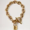 Lily Leather Chain Bracelet Small Maple Leather & Metal