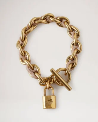 Lily Leather Chain Bracelet Small Maple Leather & Metal