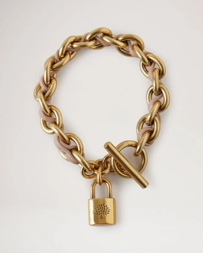 Lily Leather Chain Bracelet Small Maple Leather & Metal