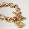 Lily Leather Chain Bracelet Small Maple Leather & Metal