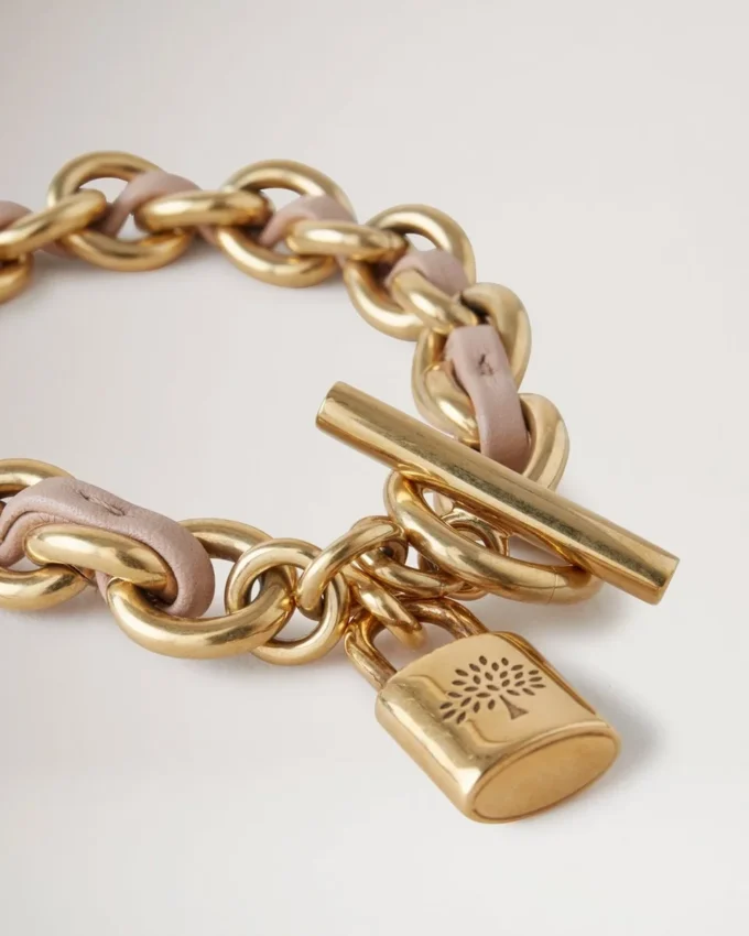 Lily Leather Chain Bracelet Small Maple Leather & Metal