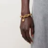 Lily Leather Chain Bracelet Small Maple Leather & Metal