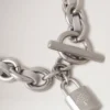 Lily Leather Chain Bracelet Medium Pale Grey Silky Calf & Silver Plated Stainless Steel Lily Leather Chain Bracelet Medium Pale Grey Silky Calf & Silver Plated Stainless Steel