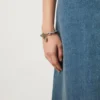 Lily Leather Chain Bracelet Medium Pale Grey Silky Calf & Silver Plated Stainless Steel Lily Leather Chain Bracelet Medium Pale Grey Silky Calf & Silver Plated Stainless Steel