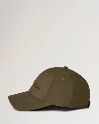 Logo Embroidered Baseball Cap Linen Green Cotton Logo Embroidered Baseball Cap Linen Green Cotton