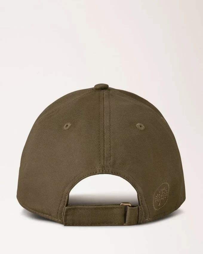 Logo Embroidered Baseball Cap Linen Green Cotton Logo Embroidered Baseball Cap Linen Green Cotton