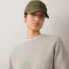 Logo Embroidered Baseball Cap Linen Green Cotton Logo Embroidered Baseball Cap Linen Green Cotton