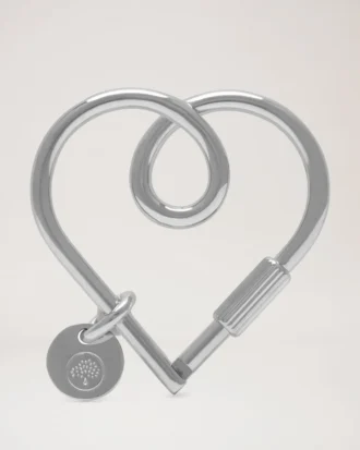 Looped Heart Keyring Silver Zinc Women