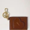 Love Letter Card Slip Keyring Oak & Pigment Blue Smooth Glossy Leather Love Letter Card Slip Keyring Oak & Pigment Blue Smooth Glossy Leather