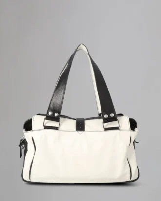 Mabel Pre-Loved White & Black Light Grainy Pre-Loved Bags