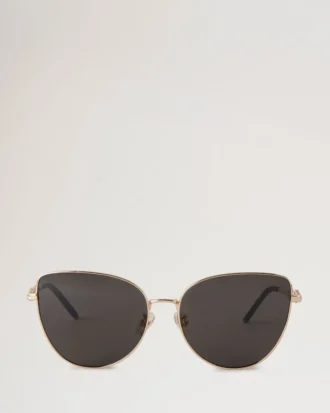 Maisie Sunglasses Gold & Dark Grey Metal Sunglasses