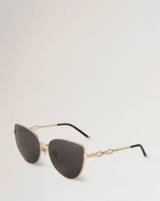 Maisie Sunglasses Gold & Dark Grey Metal Sunglasses