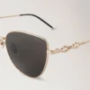 Maisie Sunglasses Gold & Dark Grey Metal Sunglasses Maisie Sunglasses Gold & Dark Grey Metal Sunglasses