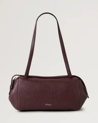 Meadow Small Shoulder Bag Black Cherry Natural Grain