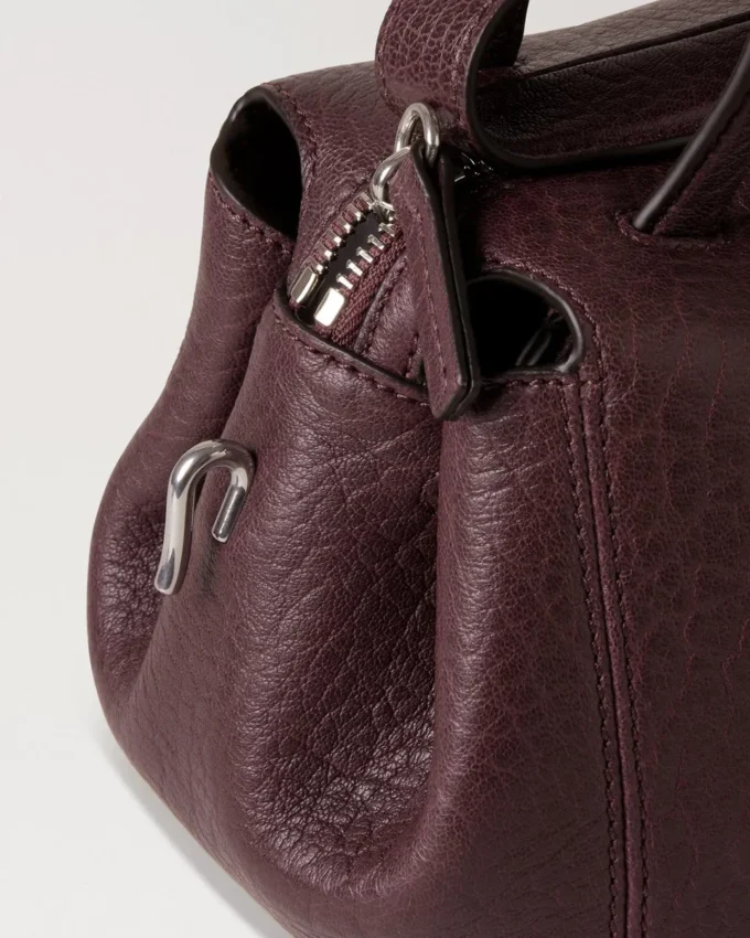Meadow Small Shoulder Bag Black Cherry Natural Grain Meadow Small Shoulder Bag Black Cherry Natural Grain
