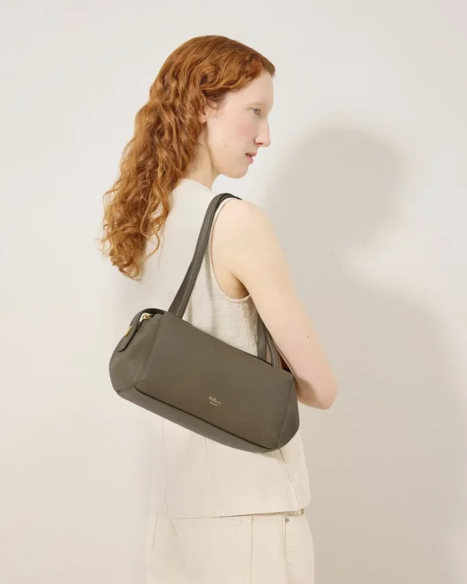 Meadow Small Shoulder Bag Linen Green Natural Grain Meadow Small Shoulder Bag Linen Green Natural Grain
