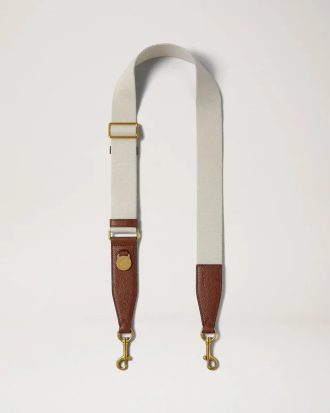 Medallion Webbing Strap Oak & Natural Leather & Webbing Medallion Webbing Strap Oak & Natural Leather & Webbing