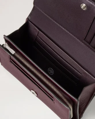 Medium Continental French Purse Black Cherry Small Classic Grain