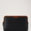 Medium Cosmetic Pouch Black & Cognac Bio Based Scotchgrain