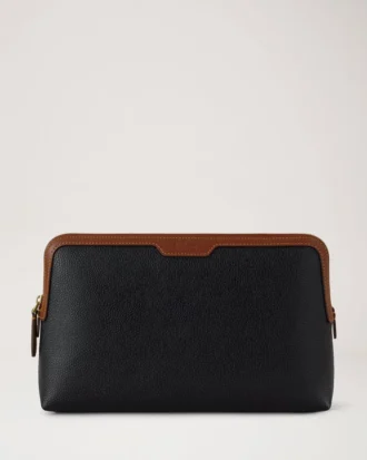 Medium Cosmetic Pouch Black & Cognac Bio Based Scotchgrain