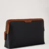 Medium Cosmetic Pouch Black & Cognac Bio Based Scotchgrain