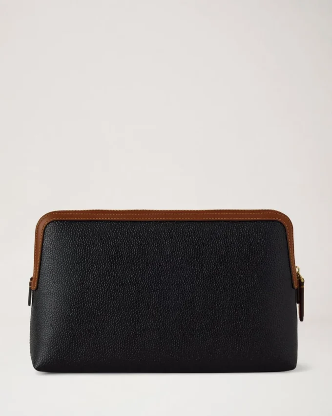 Medium Cosmetic Pouch Black & Cognac Bio Based Scotchgrain