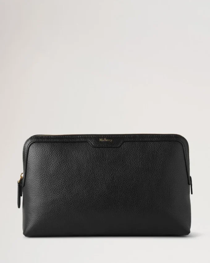 Medium Cosmetic Pouch Black Small Classic Grain