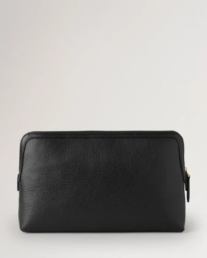 Medium Cosmetic Pouch Black Small Classic Grain