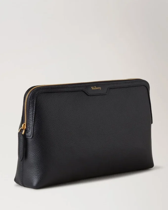 Medium Cosmetic Pouch Black Small Classic Grain