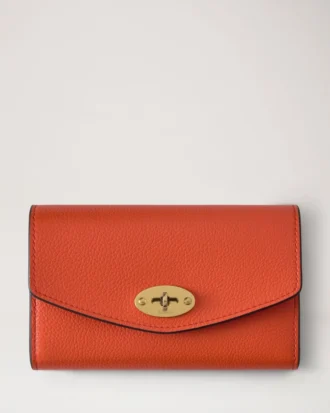 Medium Darley Wallet Coral Orange Small Classic Grain