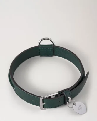 Medium Leather Dog Collar Mulberry Green Small Classic Grain