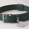 Medium Leather Dog Collar Mulberry Green Small Classic Grain