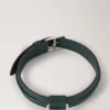 Medium Leather Dog Collar Mulberry Green Small Classic Grain