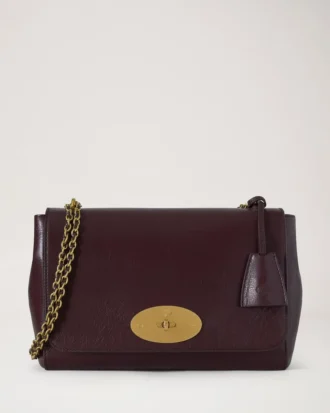 Medium Lily Oxblood High Shine Leather Women