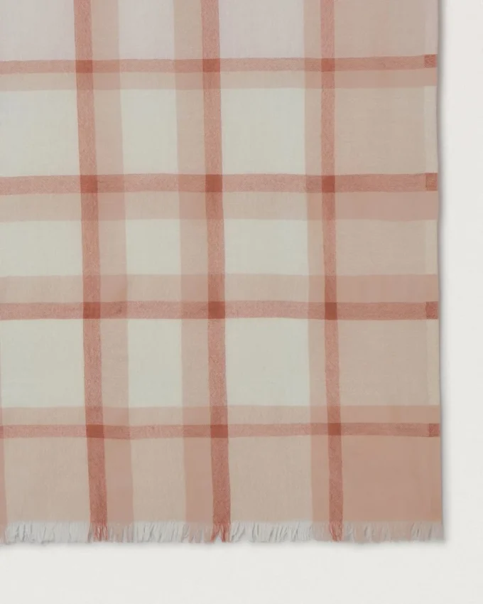 Mega Check Scarf Cashmere Taupe & Eggshell Cashmere Blend Mega Check Scarf Cashmere Taupe & Eggshell Cashmere Blend