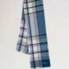 Mega Check Scarf Poplin Blue & Ecru Cashmere Blend